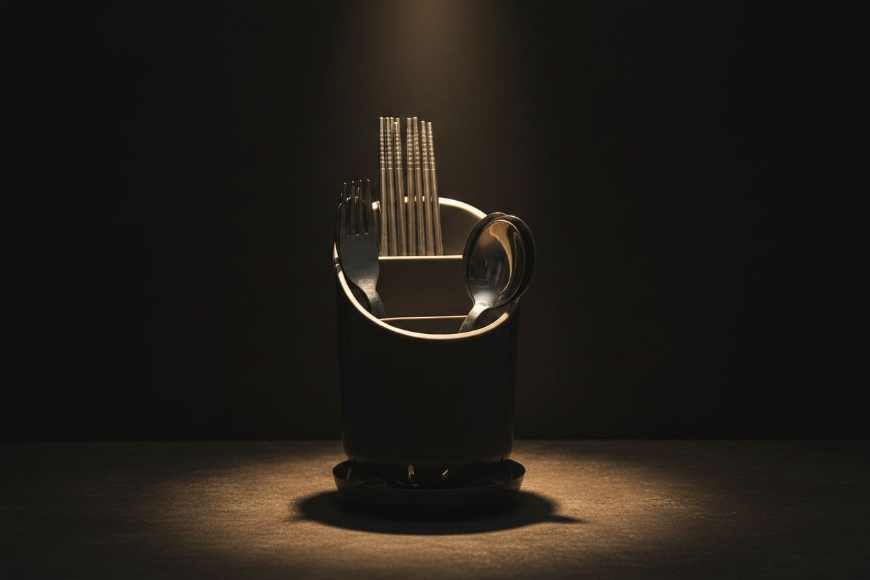 Matte Black Cutlery Holder - Dark Luxury Style