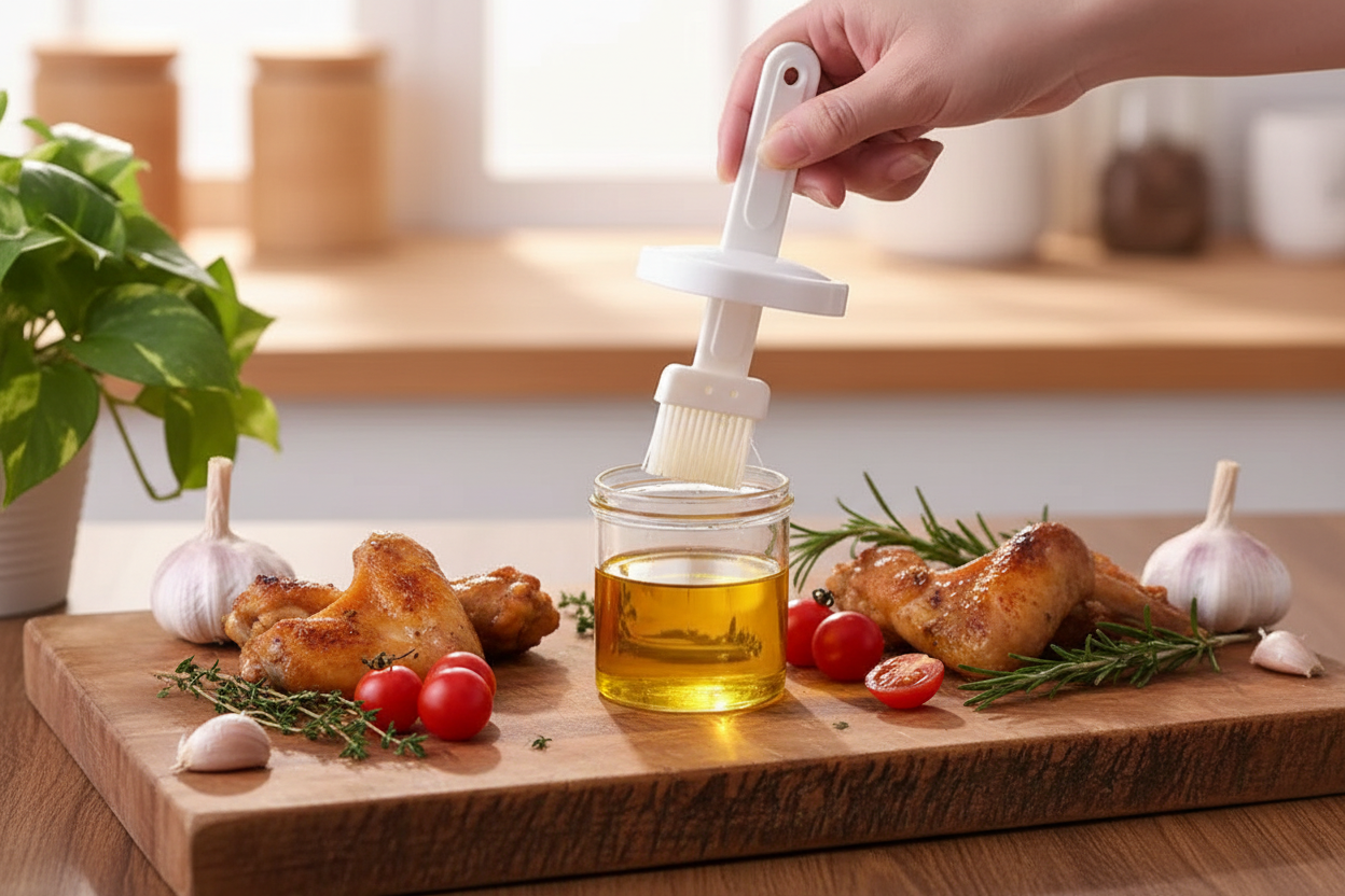 Oil Dispenser with Basting Brush - Lifestyle